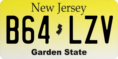 NJ license plate B64LZV