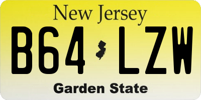 NJ license plate B64LZW