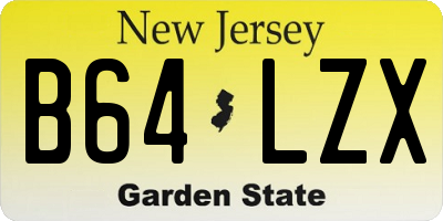 NJ license plate B64LZX