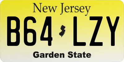 NJ license plate B64LZY