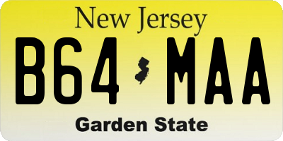 NJ license plate B64MAA