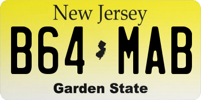 NJ license plate B64MAB