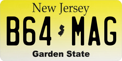 NJ license plate B64MAG