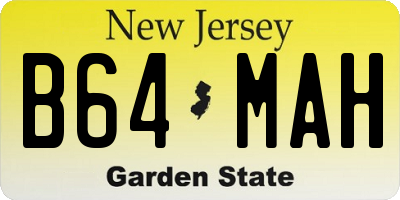 NJ license plate B64MAH