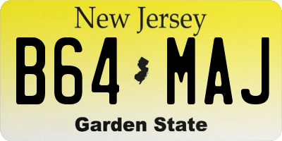 NJ license plate B64MAJ