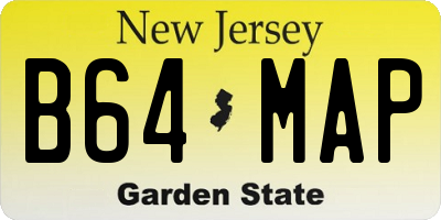 NJ license plate B64MAP