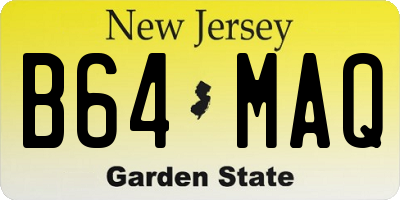 NJ license plate B64MAQ