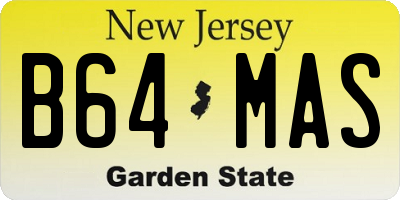 NJ license plate B64MAS