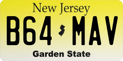NJ license plate B64MAV