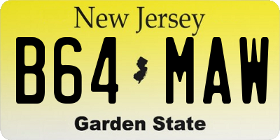 NJ license plate B64MAW
