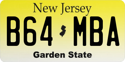 NJ license plate B64MBA
