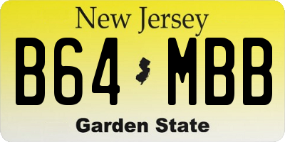 NJ license plate B64MBB