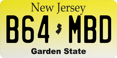 NJ license plate B64MBD