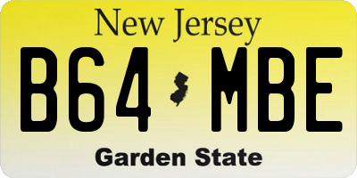 NJ license plate B64MBE
