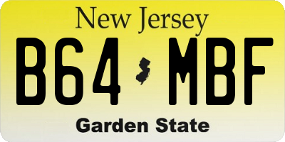 NJ license plate B64MBF