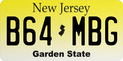 NJ license plate B64MBG