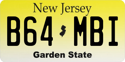 NJ license plate B64MBI
