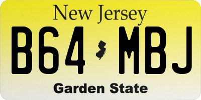 NJ license plate B64MBJ