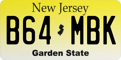 NJ license plate B64MBK