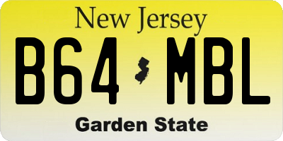 NJ license plate B64MBL