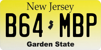 NJ license plate B64MBP
