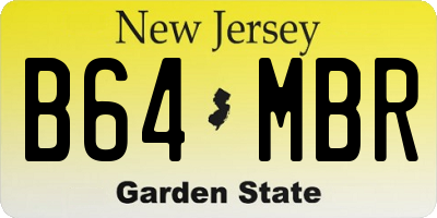 NJ license plate B64MBR