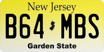 NJ license plate B64MBS