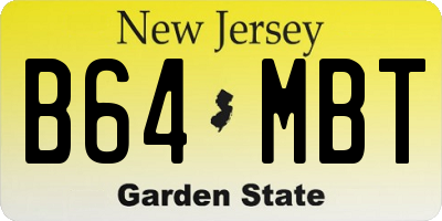 NJ license plate B64MBT