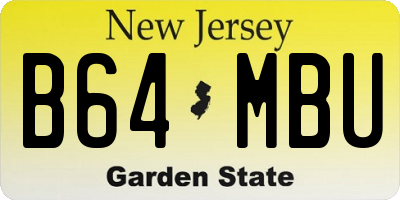 NJ license plate B64MBU
