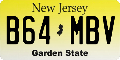 NJ license plate B64MBV
