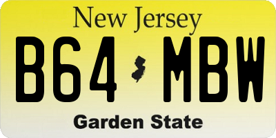 NJ license plate B64MBW