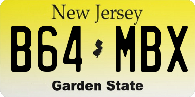 NJ license plate B64MBX