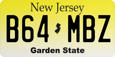 NJ license plate B64MBZ