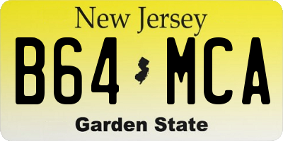 NJ license plate B64MCA