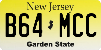 NJ license plate B64MCC