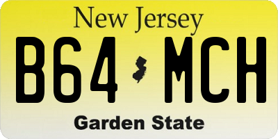 NJ license plate B64MCH