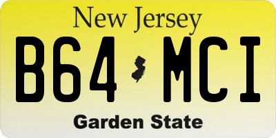 NJ license plate B64MCI