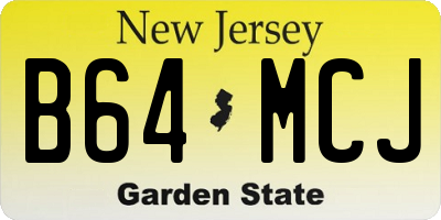 NJ license plate B64MCJ