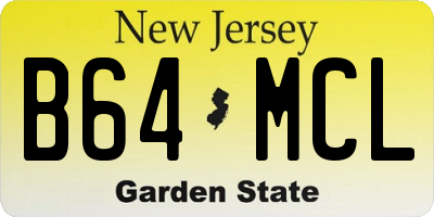 NJ license plate B64MCL