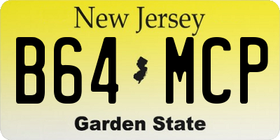 NJ license plate B64MCP