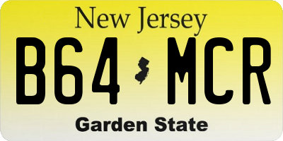 NJ license plate B64MCR