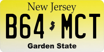 NJ license plate B64MCT