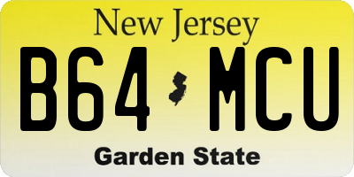 NJ license plate B64MCU