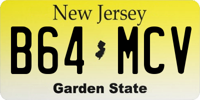 NJ license plate B64MCV