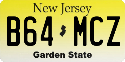 NJ license plate B64MCZ