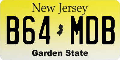 NJ license plate B64MDB