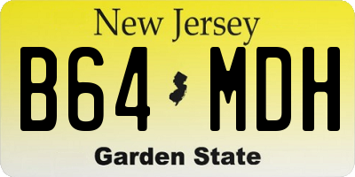 NJ license plate B64MDH