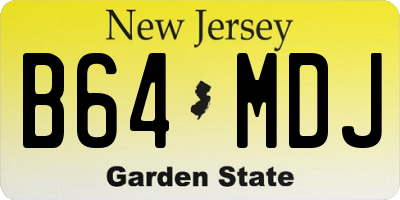 NJ license plate B64MDJ