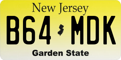NJ license plate B64MDK