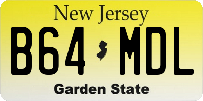 NJ license plate B64MDL